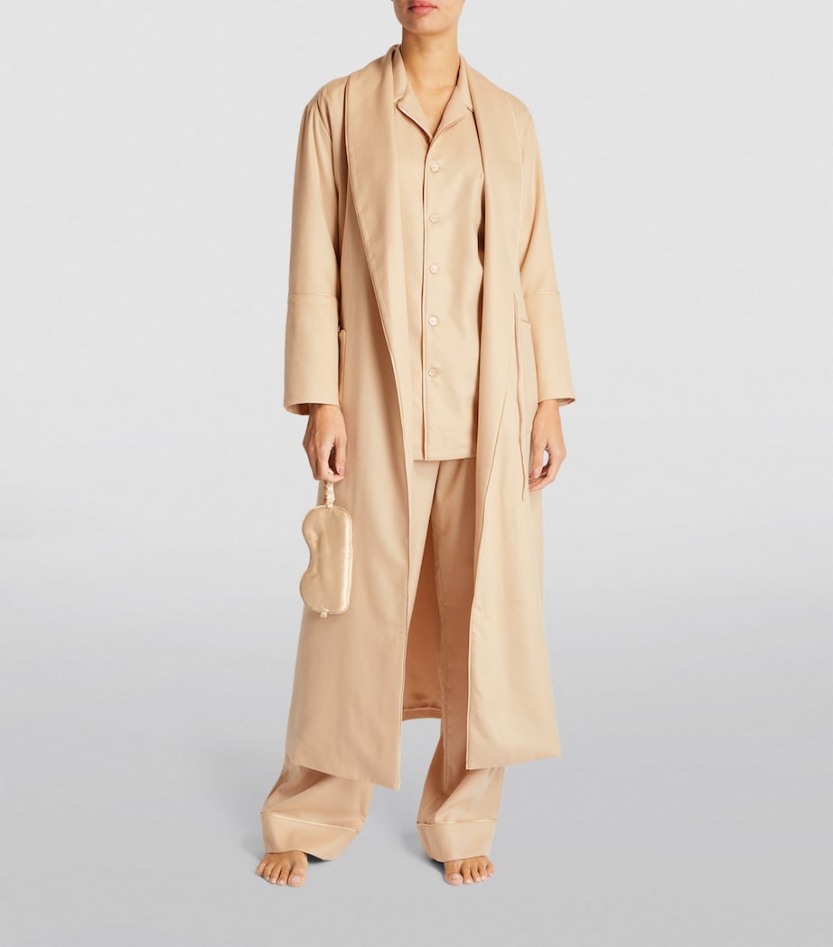 Olivia von Halle Beige Cashmere Logan Robe