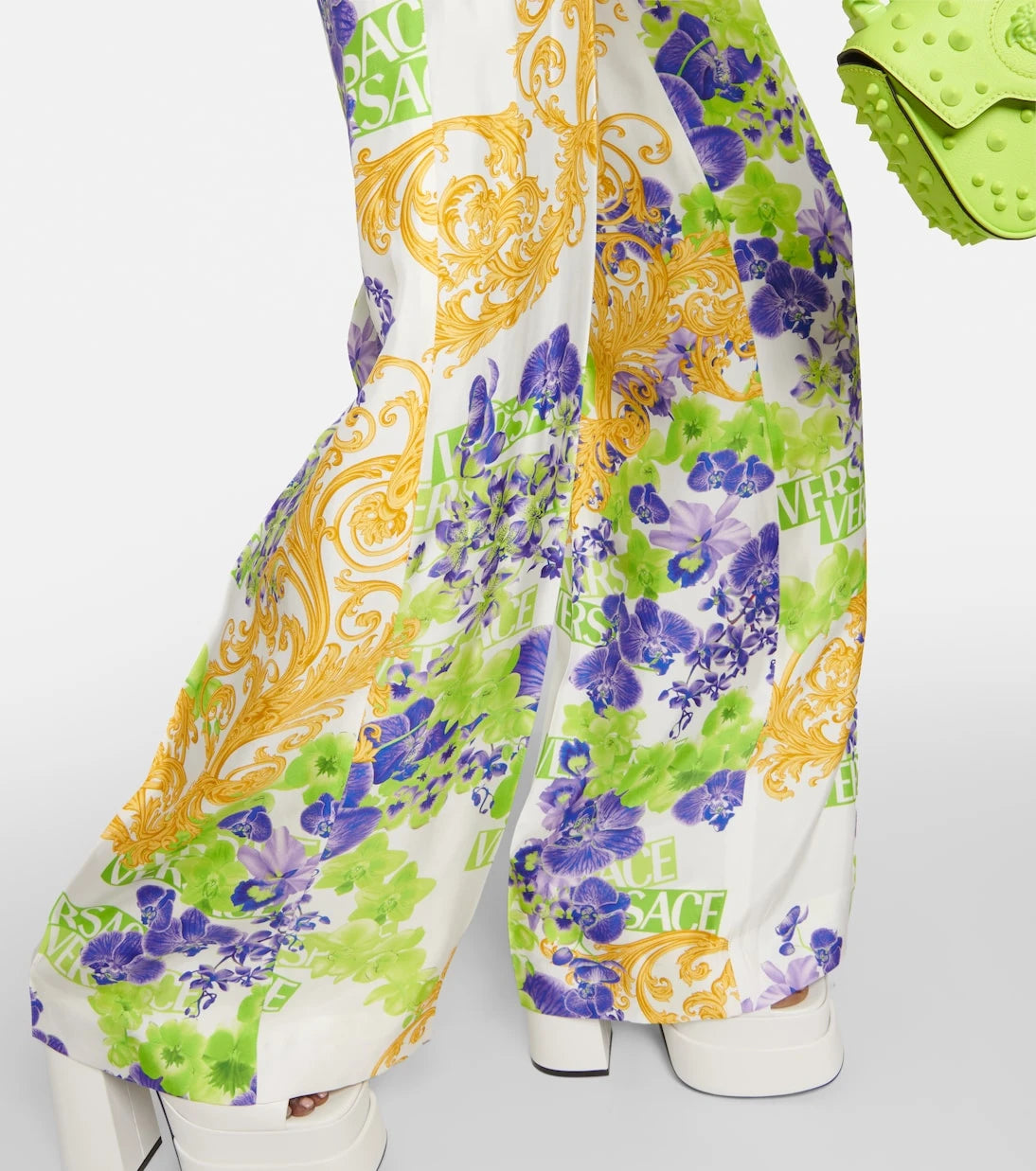 Versace - Floral wide-leg pants