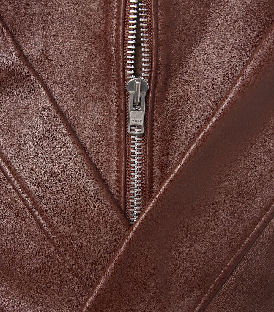 Sunflower Brown Collar Leather Jacket