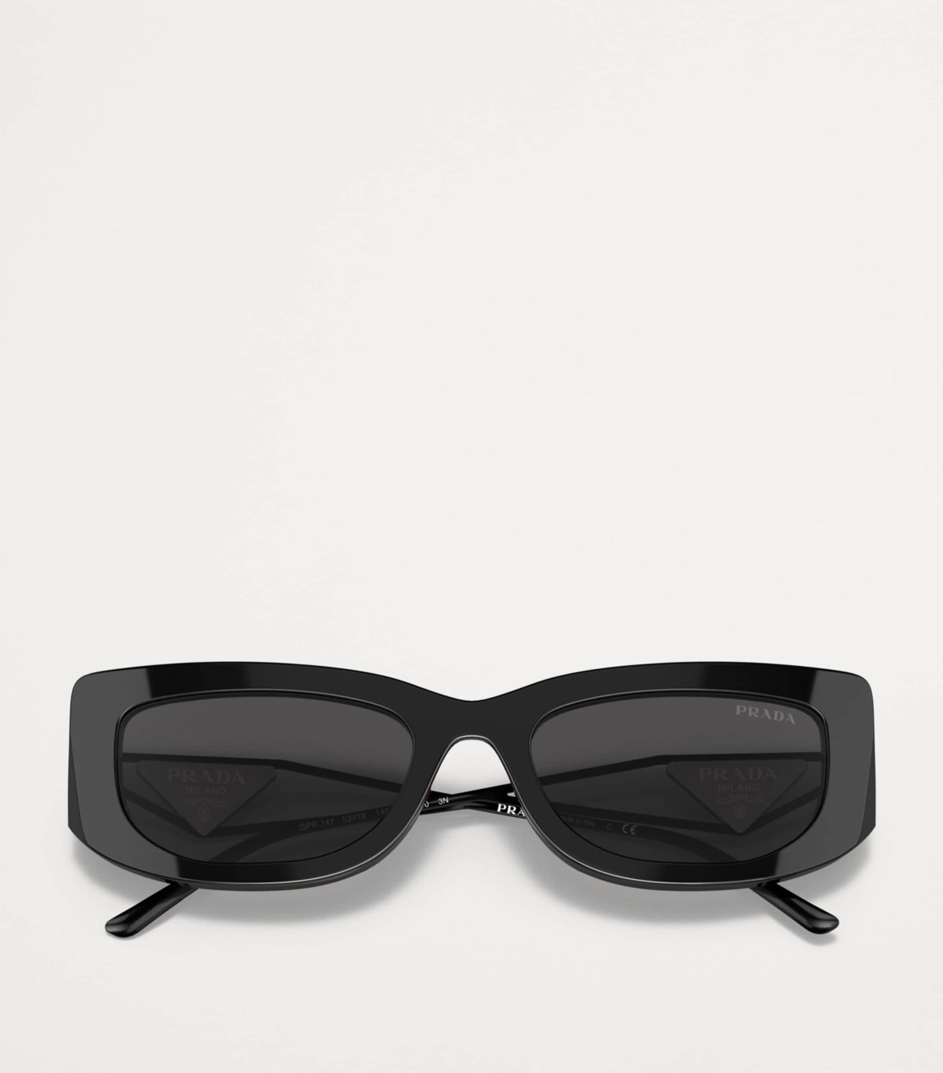 Prada Black Acetate Rectangle PR14YS Sunglasses