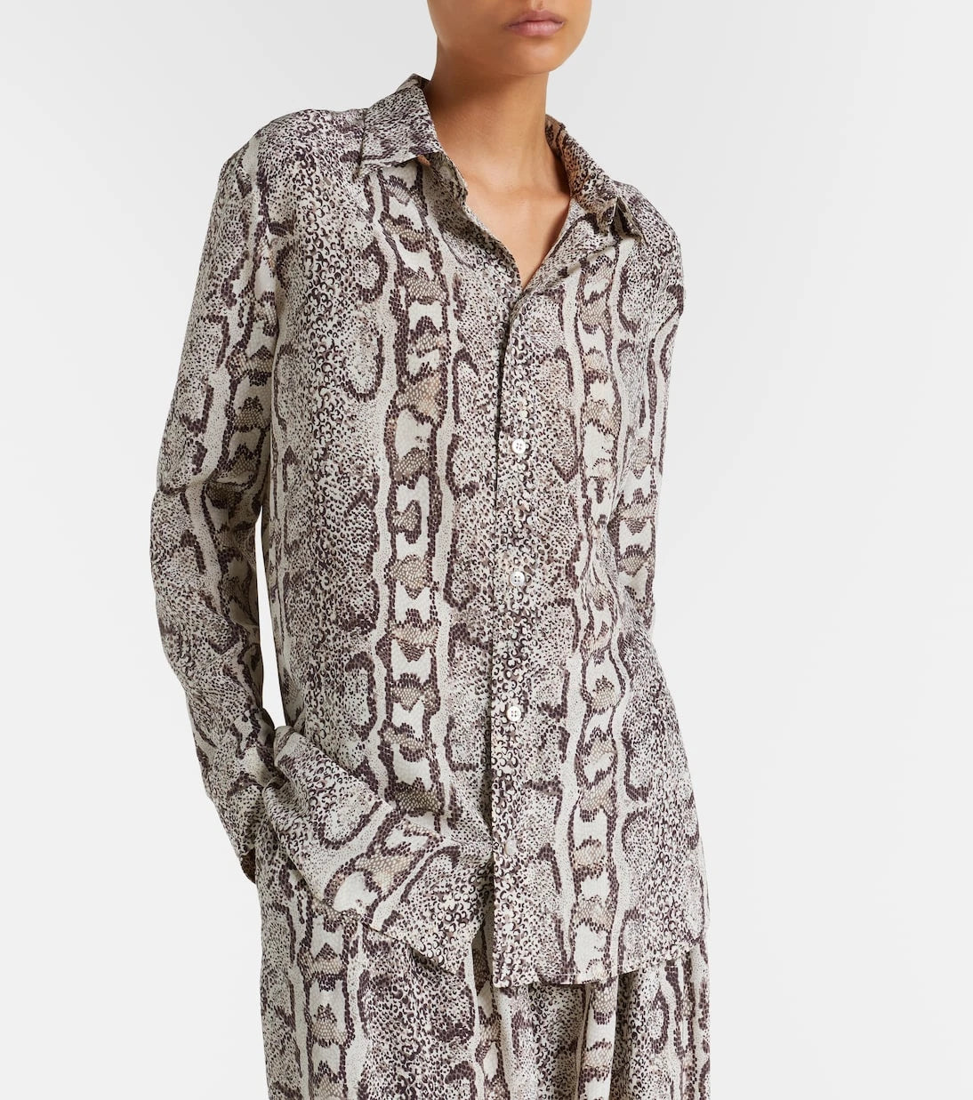 Balenciaga - Snake-print silk shirt