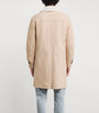 Eleventy Beige Nubuck Leather Shearling-Collar Parka