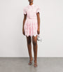 Self-Portrait Pink Broderie Anglaise Belted Mini Dress