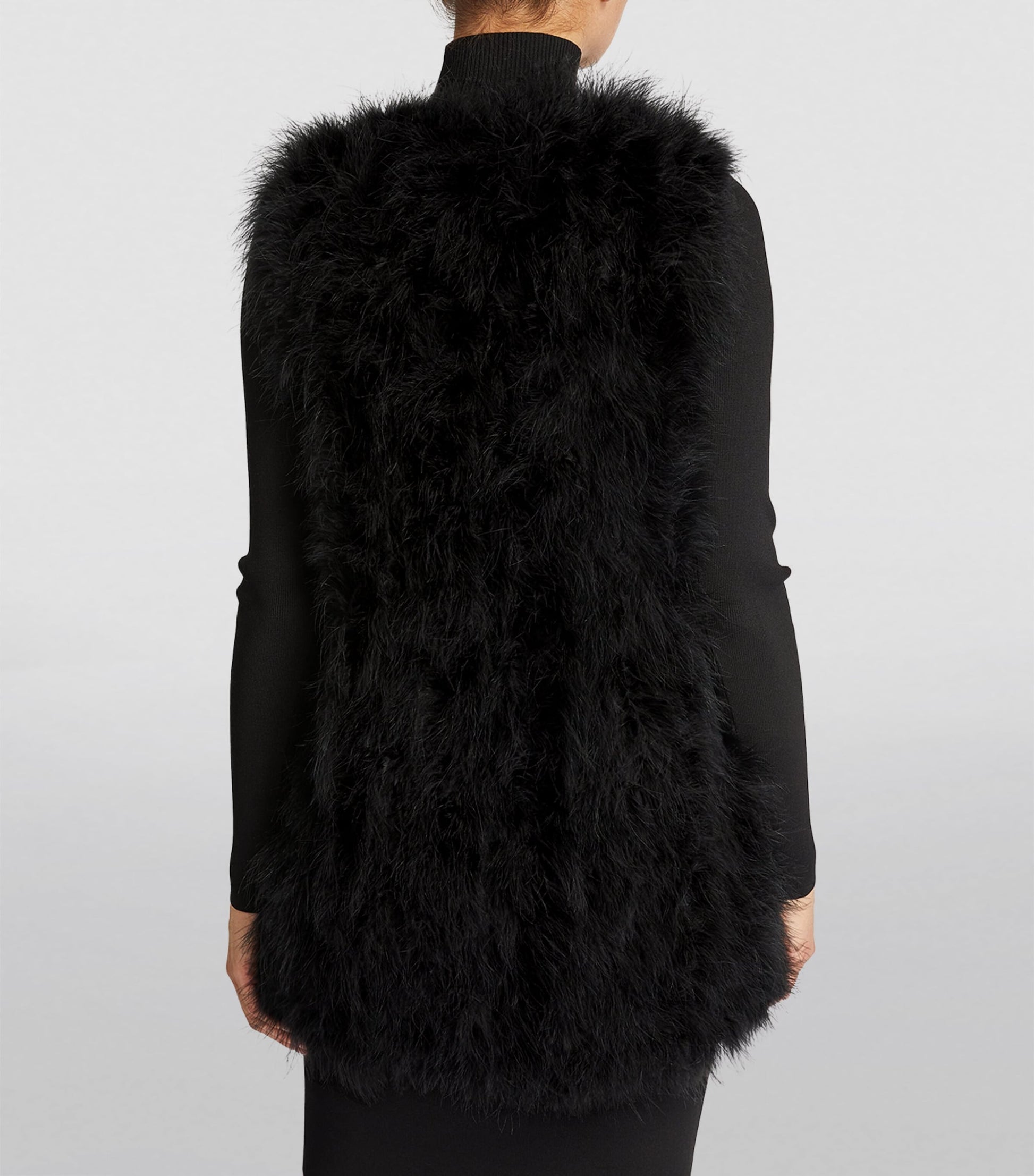 Yves Salomon Black Feather Gilet