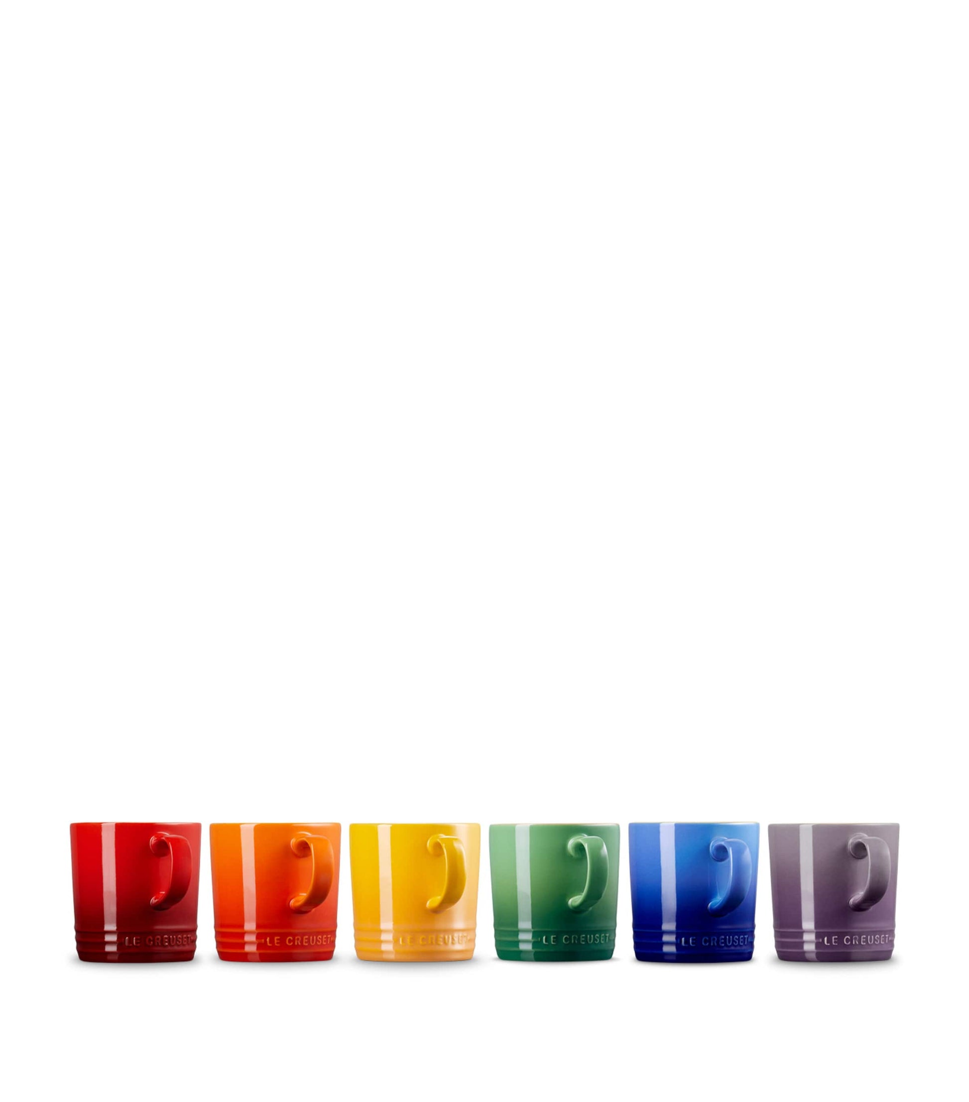 Stoneware Rainbow Mugs (Set of 6)