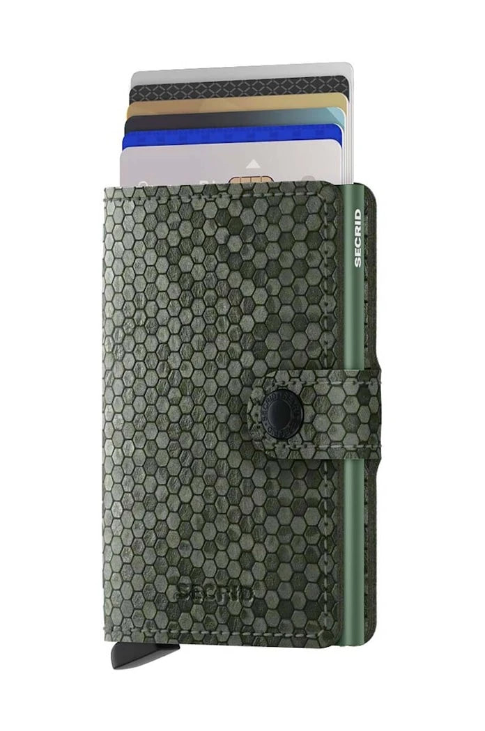Кожен портфейл Secrid Miniwallet Hexagon Green
