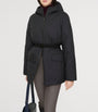 Burberry Black Down Short Hooded Nylon Coat
