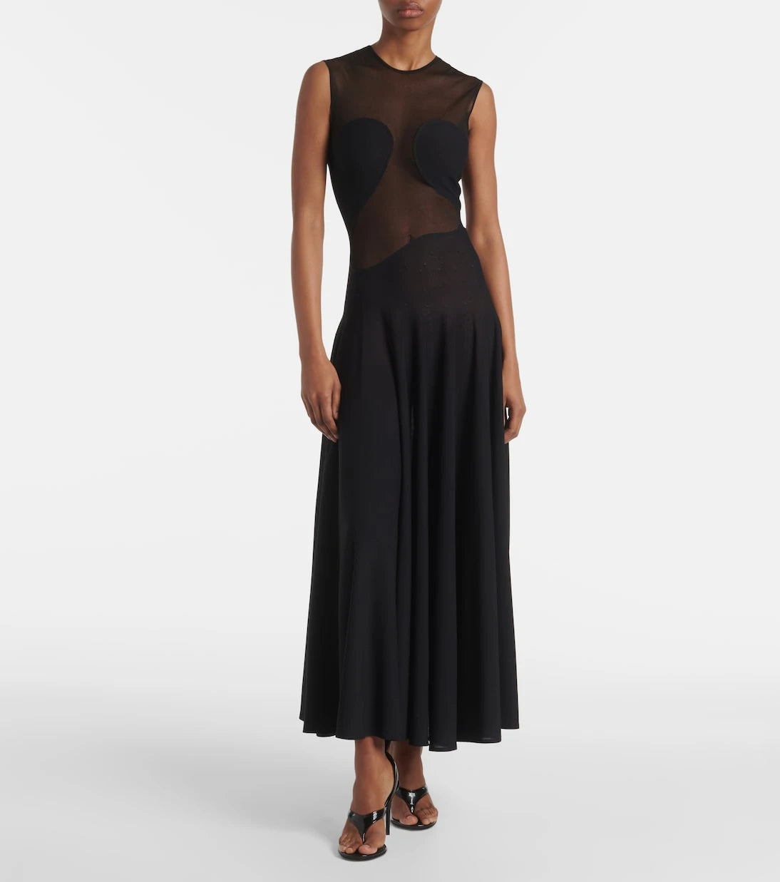 Alaïa - فستان ماكسي مُخاط بقصّات