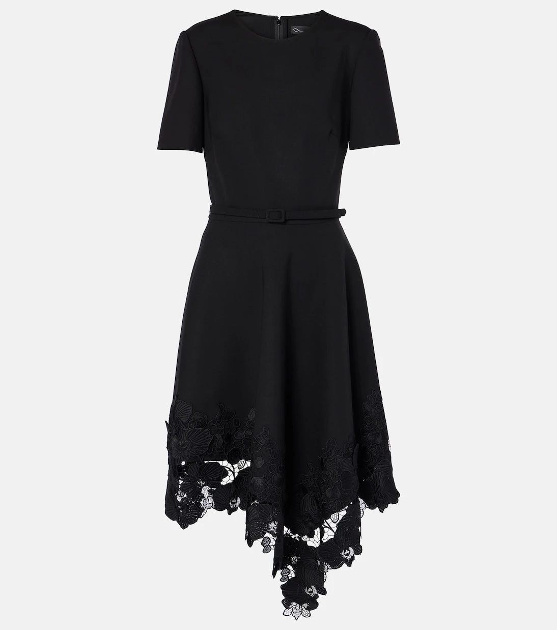 Oscar de la Renta - Asymmetric wool-blend midi dress