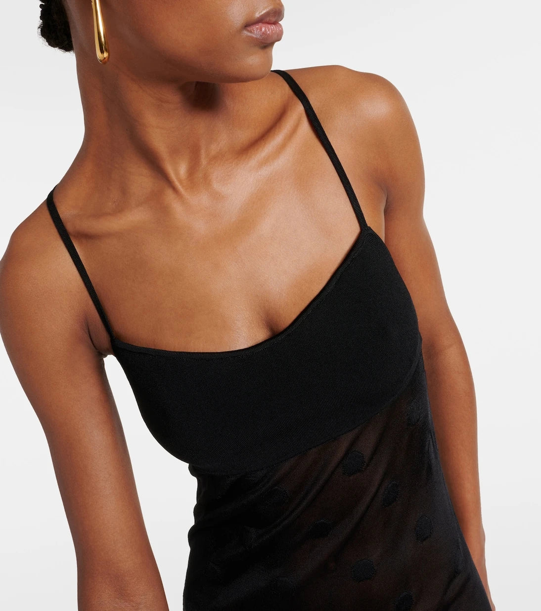 Jacquemus - La Robe Maille Puntini polka-dot mesh gown