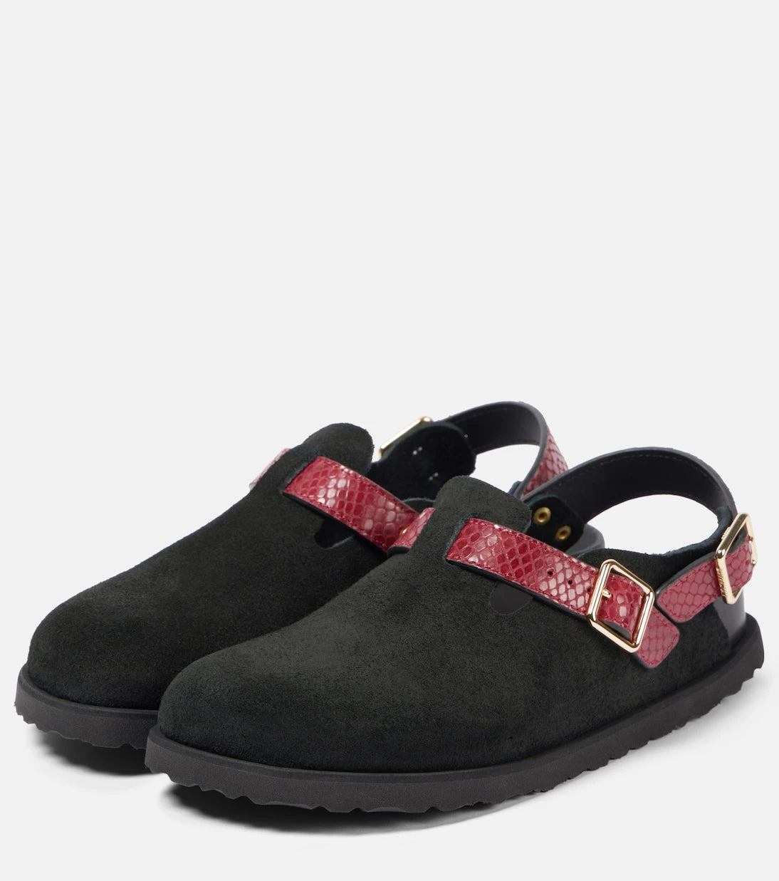 Birkenstock 1774 - Tokio snake-effect suede clogs