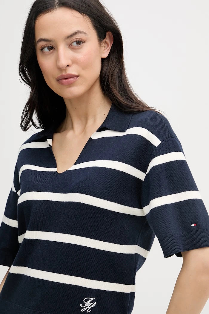 Tommy Hilfiger kadın pamuklu polo yaka tişört