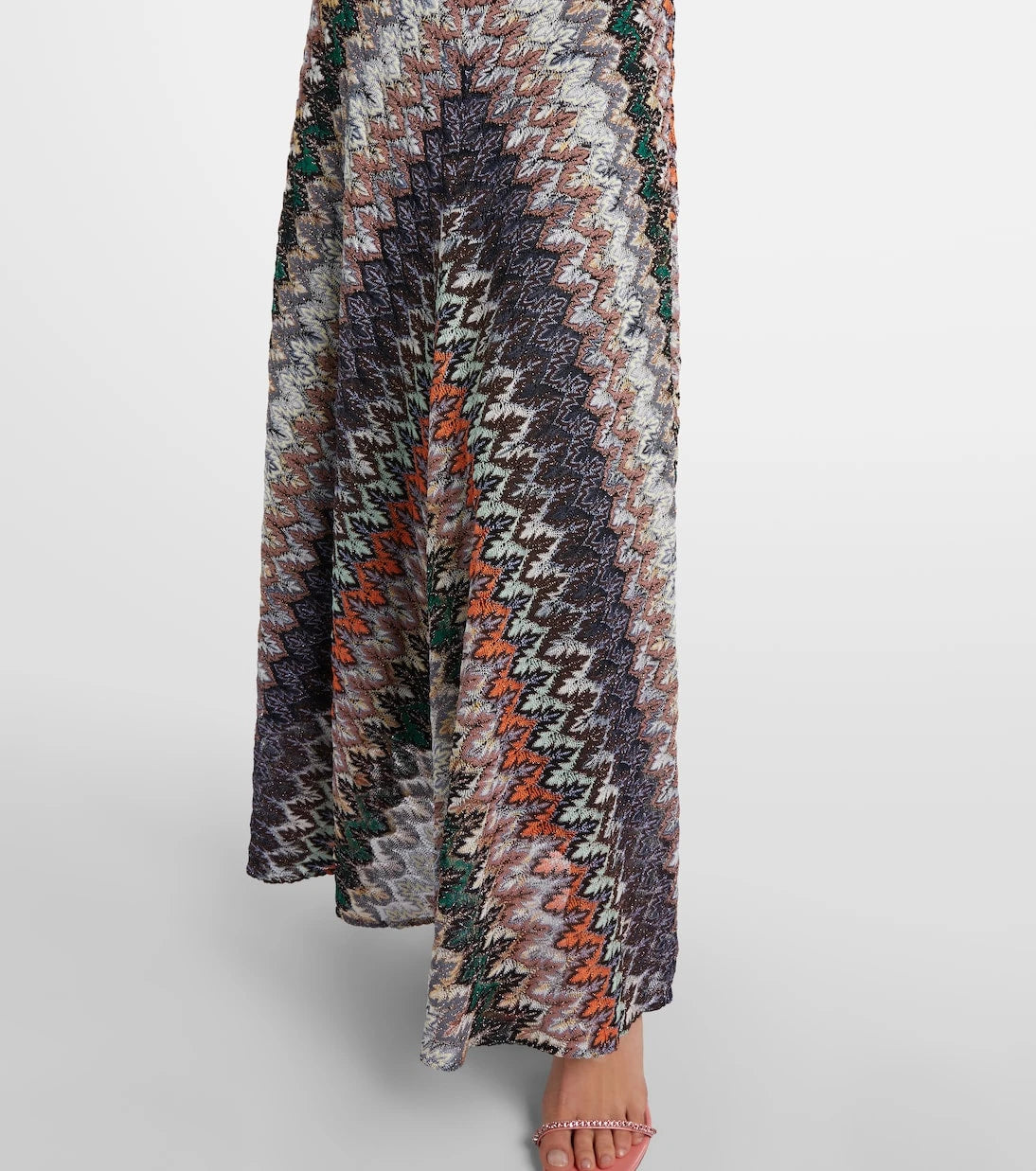 Missoni - فستان ماكسي لاميه بتصميم متعرج