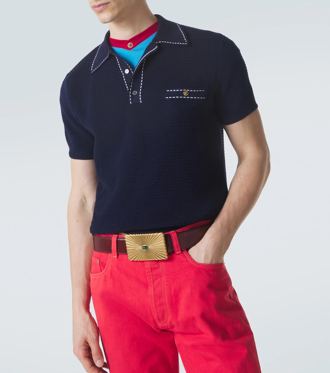 Versace - Cotton polo sweater