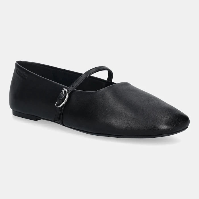 Calvin Klein OBLIQUE BALLERINA MJ LTH HDW Deri Balerin Ayakkabı
