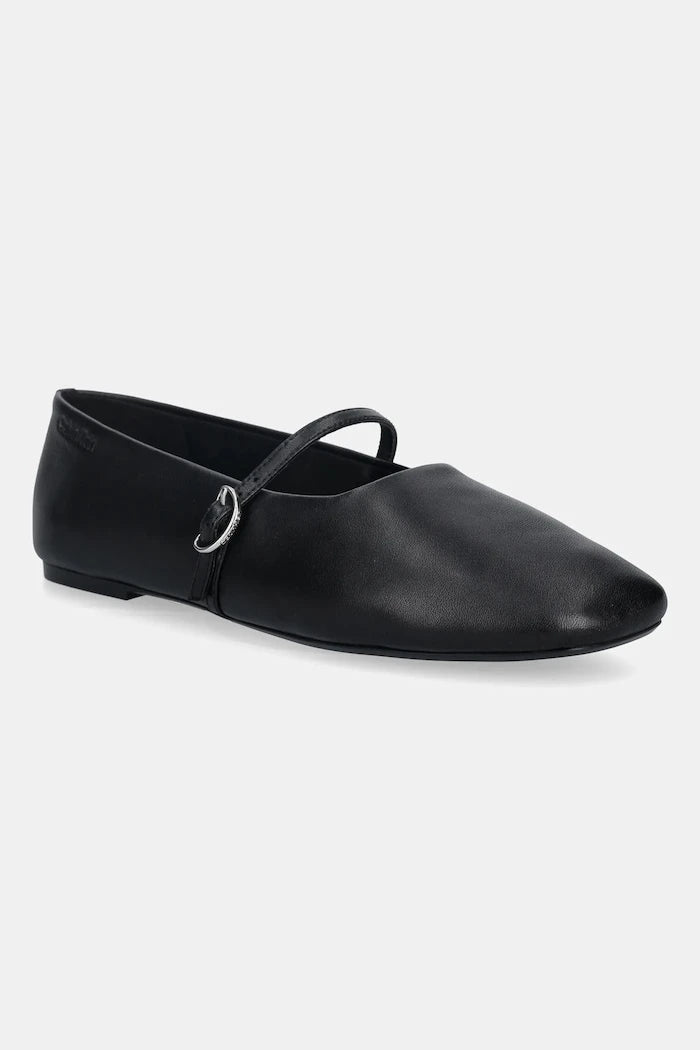 Calvin Klein OBLIQUE BALLERINA MJ LTH HDW Deri Balerin Ayakkabı
