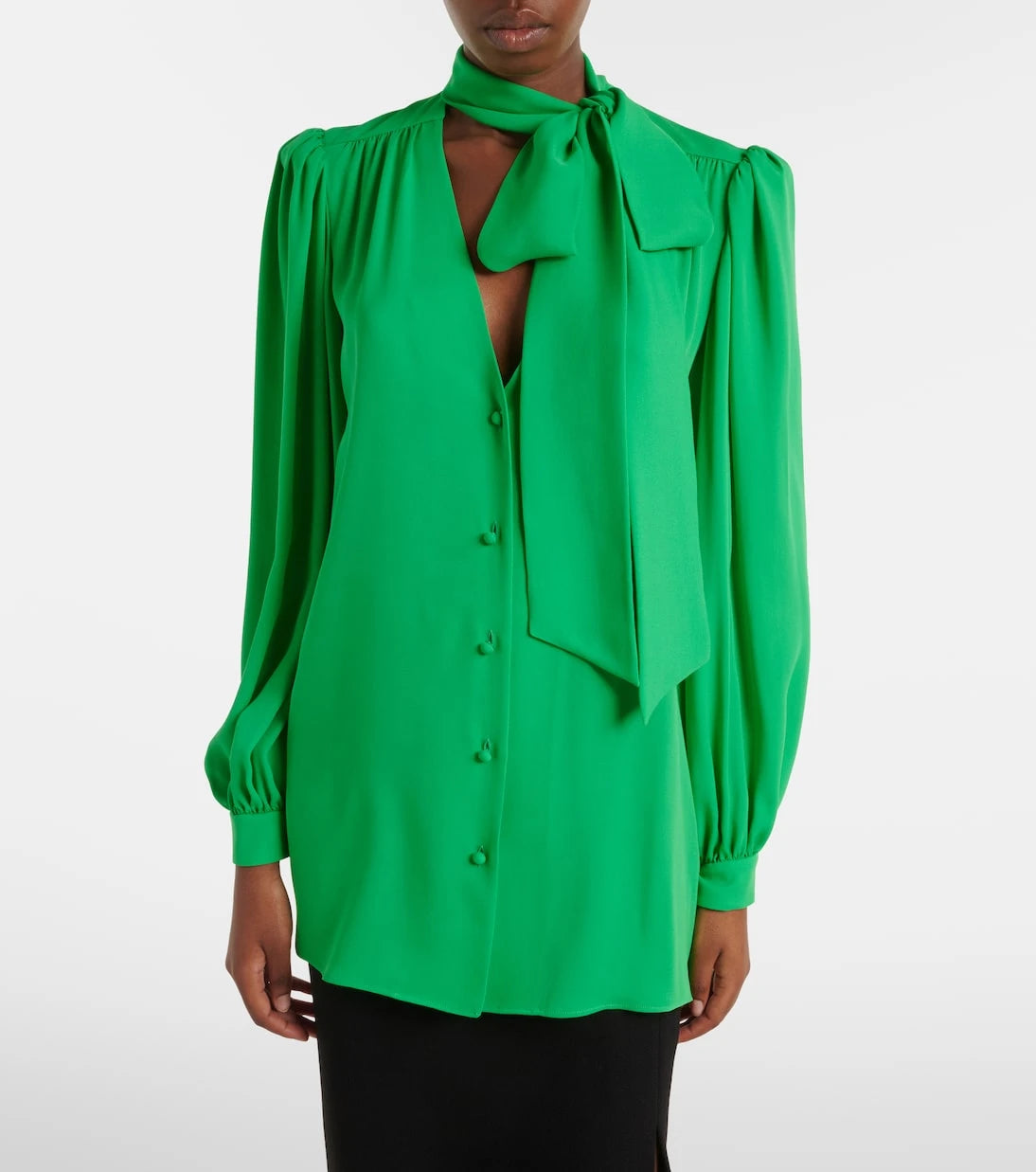 Valentino - Tie-neck silk georgette blouse