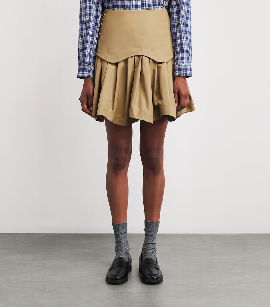 Cotton Ruffled Mini Skirt