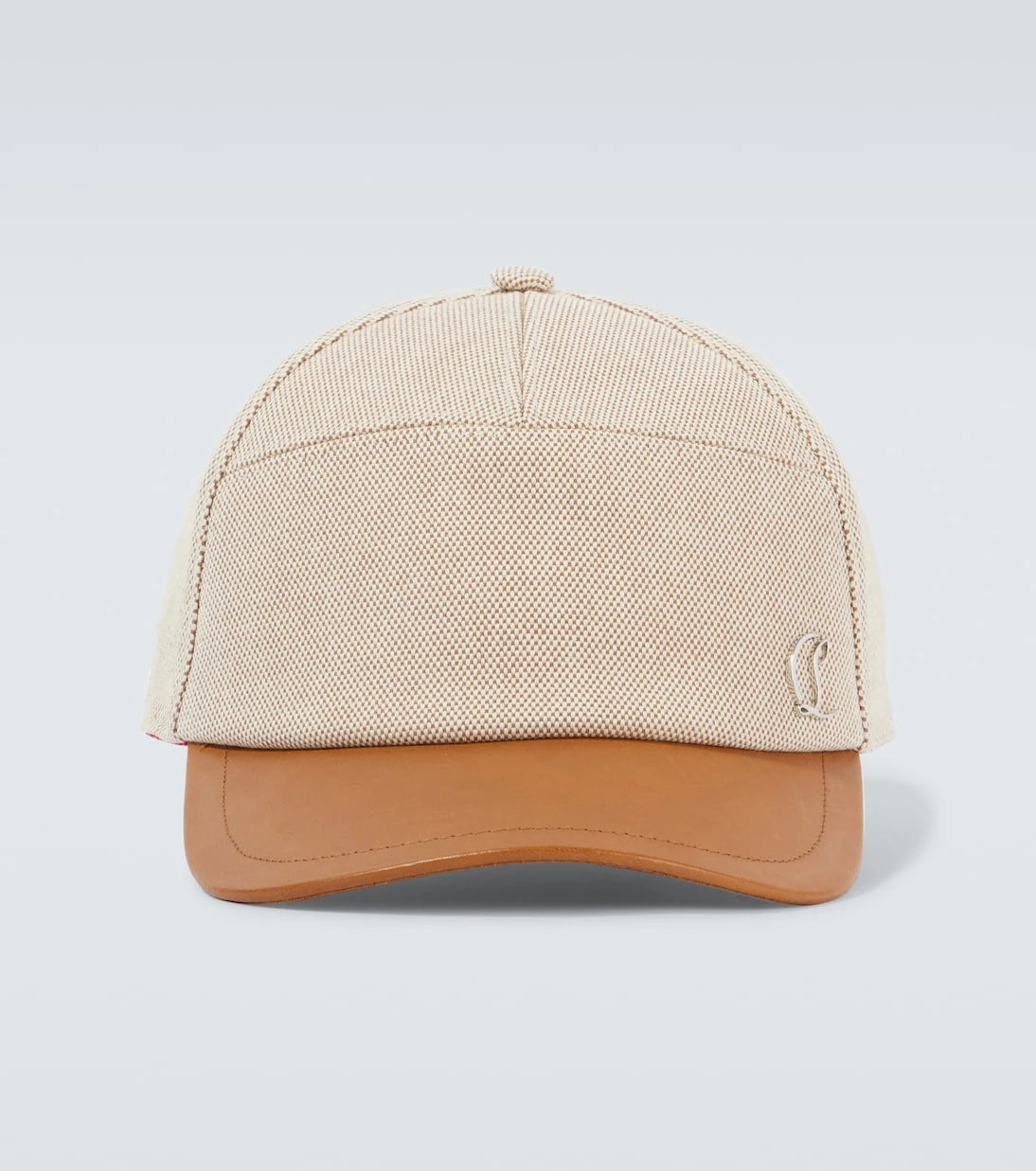 Christian Louboutin - Leather-trimmed cotton baseball cap