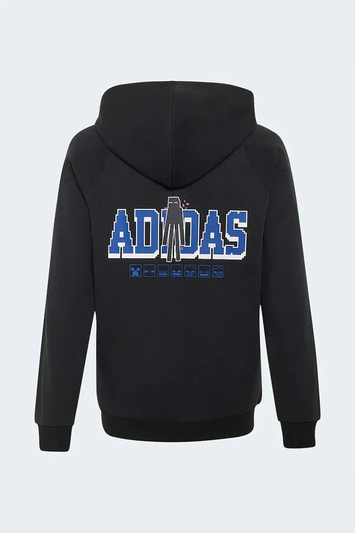 adidas çocuklar için kapüşonlu pamuklu MINECRAFT sweatshirt