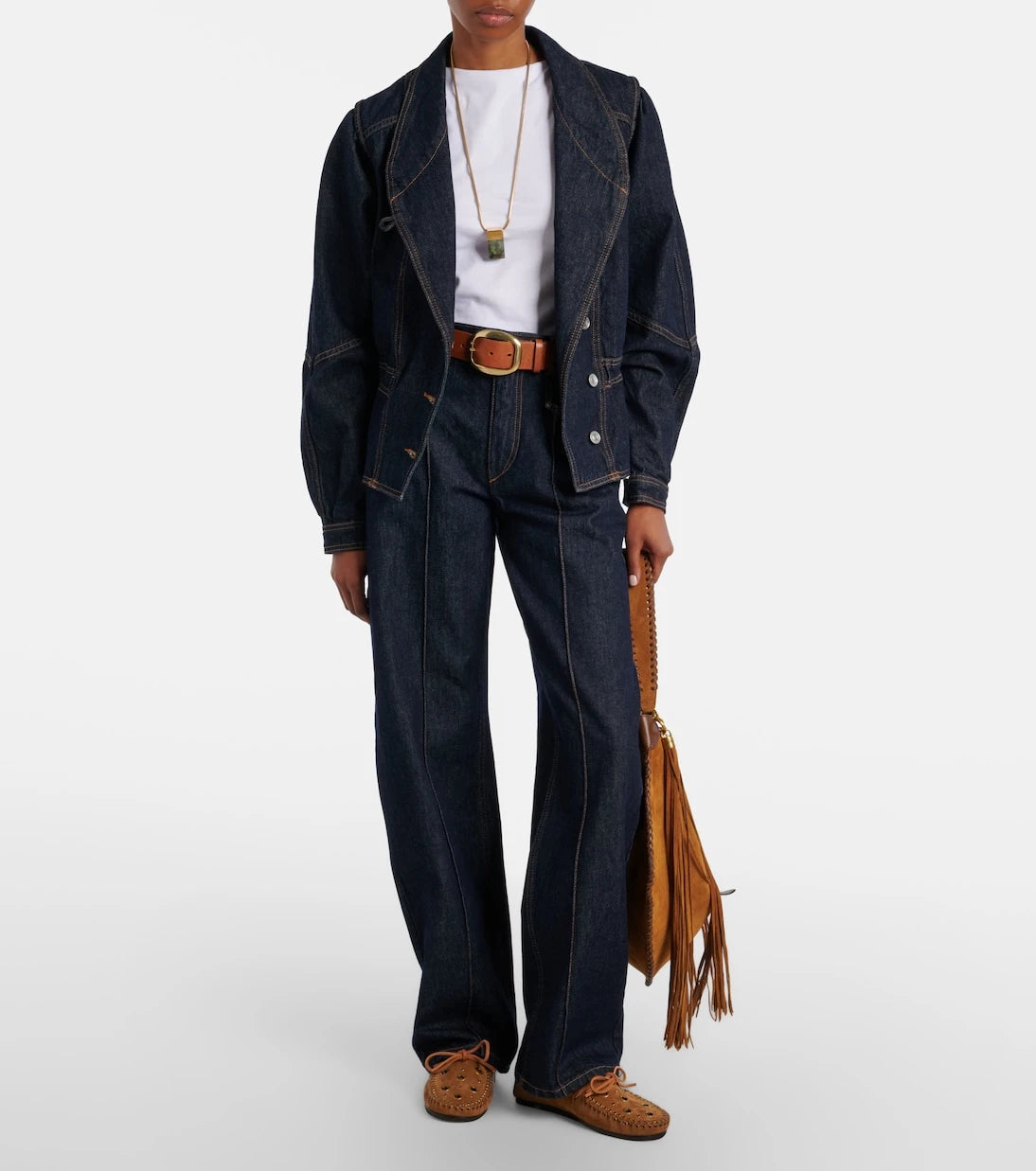 Isabel Marant - Fitza zımbalı süet loafer'lar