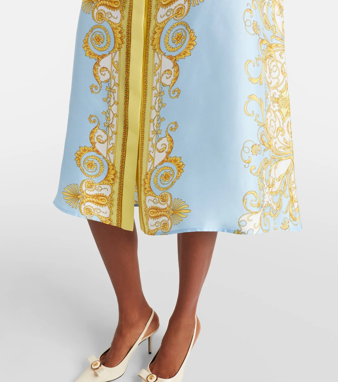 Versace - Barocco silk twill midi dress