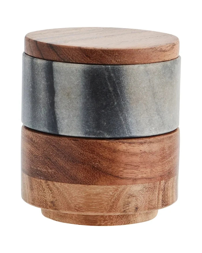 Madam Stoltz Marble Kapaklı Baharat Kapları (2'li)