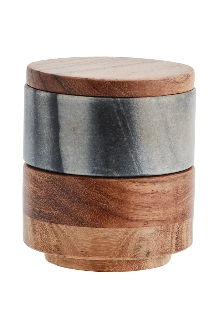 Madam Stoltz Marble Kapaklı Baharat Kapları (2'li)