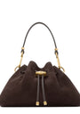 Small Suede Cinch Shoulder Bag
