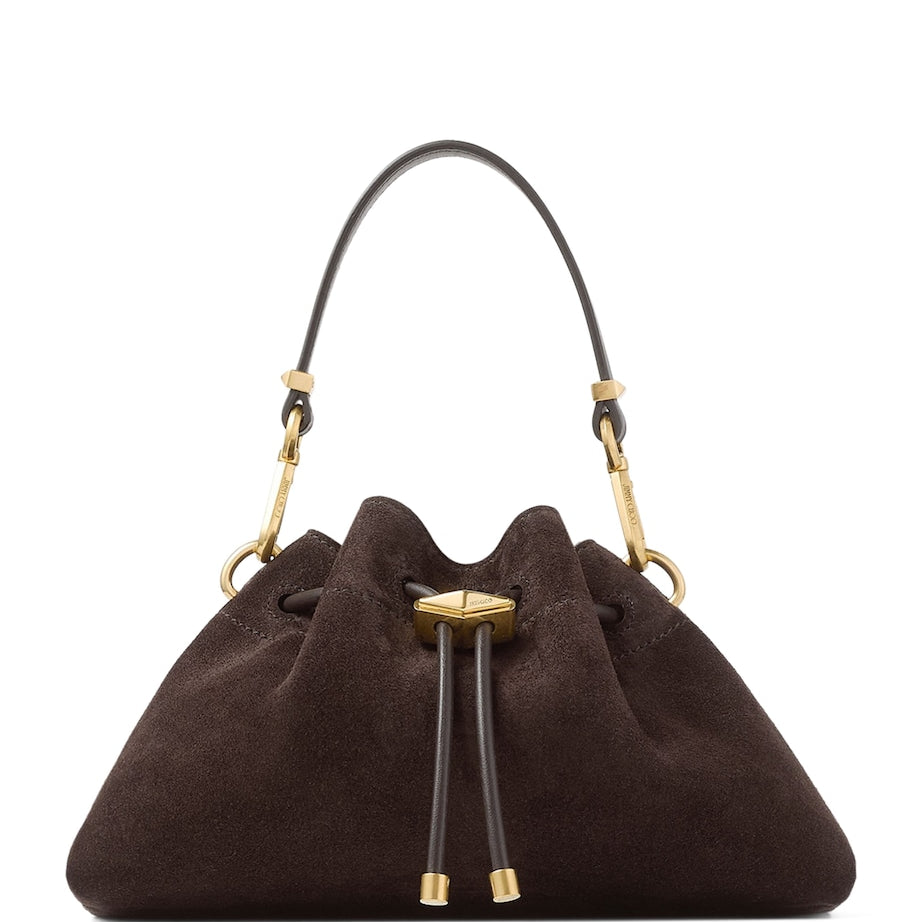 Small Suede Cinch Shoulder Bag