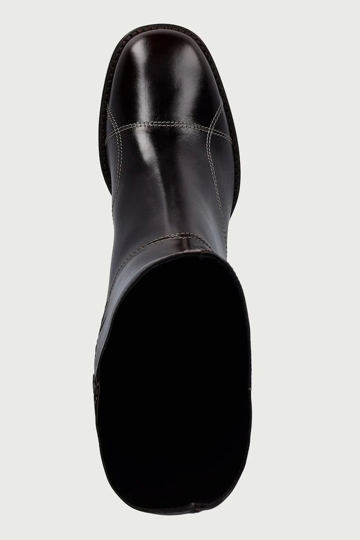 Diz altı kadın deri çizmeler Espresso calf /brown heel 86