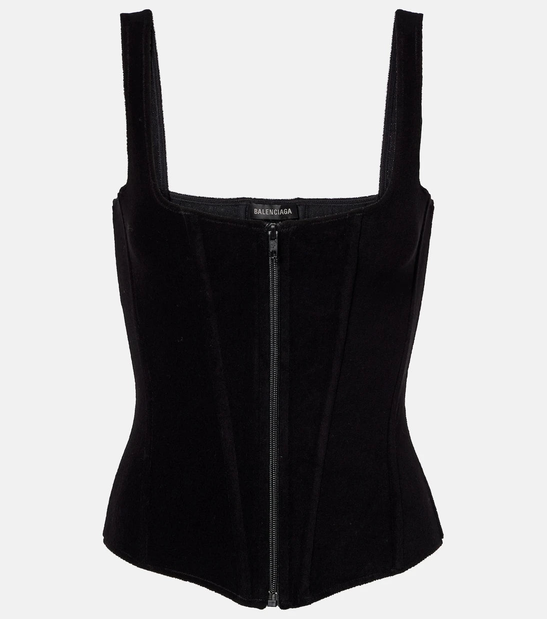 Balenciaga - Cotton-blend velvet corset top