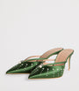 Malone Souliers Green Satin Embellished Marisa Mules