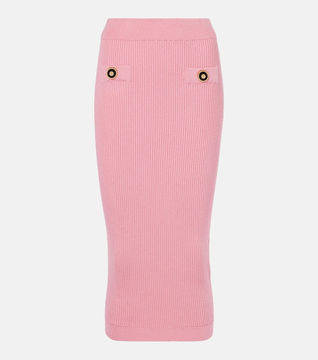 Balmain - Ribbed-knit midi skirt