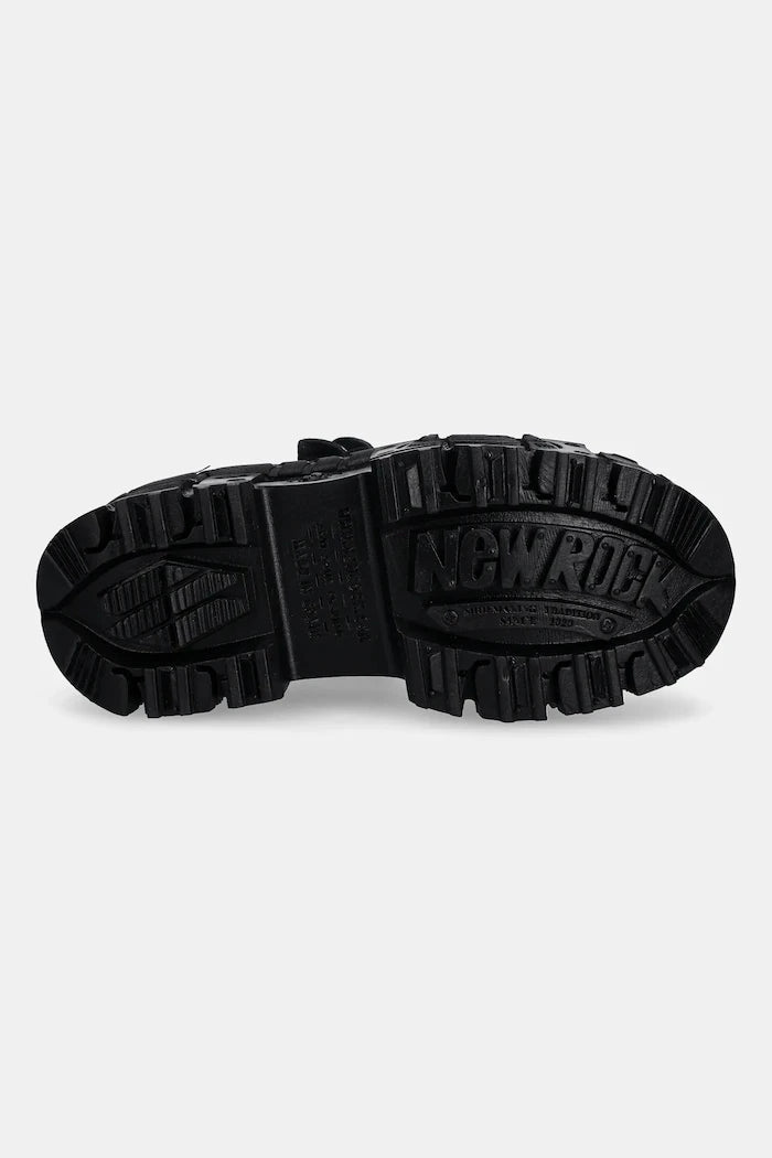 New Rock Floater Plata, Tank Casco Negro Sin Deri Ayakkabı