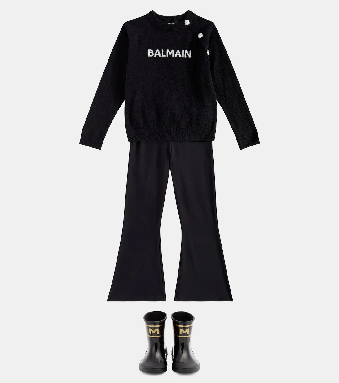 Balmain Kids - ليقنز من مزيج القطن والجرسي