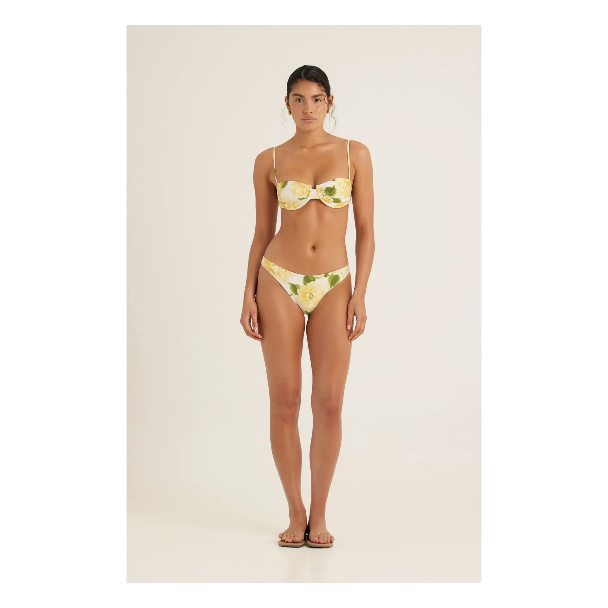 Peony - Ruched Holiday Balconnet Swimsuit Top | Yellow