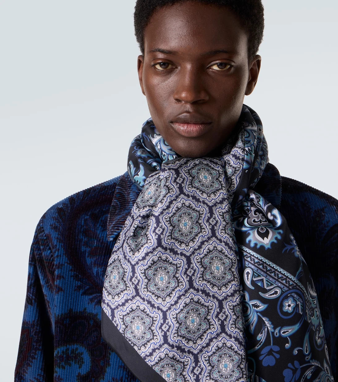 Etro - وشاح من نسيج التويل الحريري بطبعة بيزلي