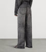 AllSaints Black Tyler Illusion Print Wide-Leg Trousers