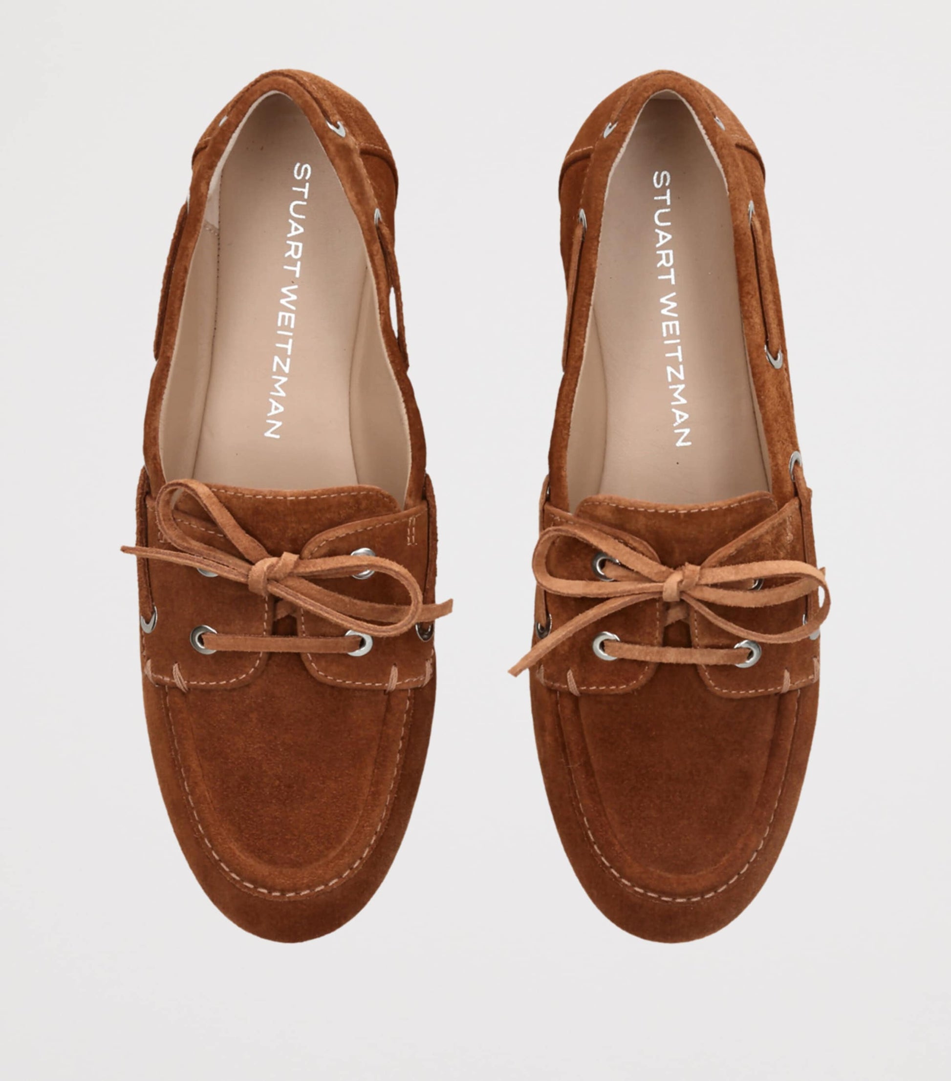 Stuart Weitzman Brown Suede Tinsley Moccasins