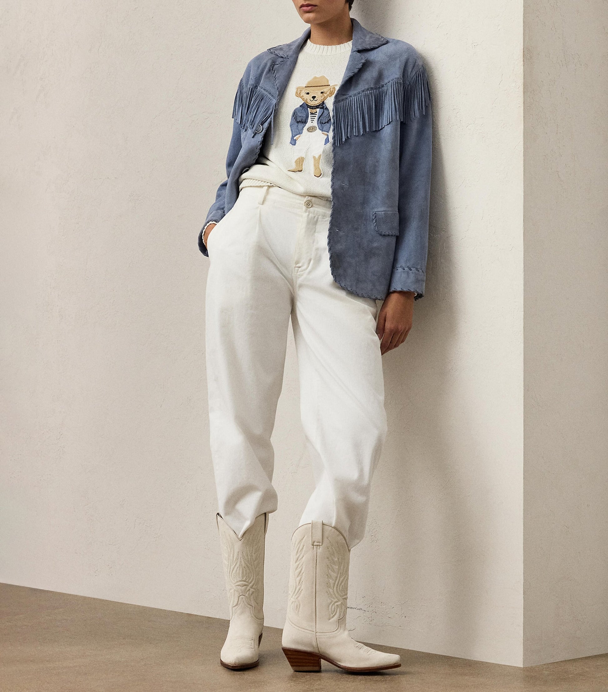 Silk Polo Bear Sweater CREAM