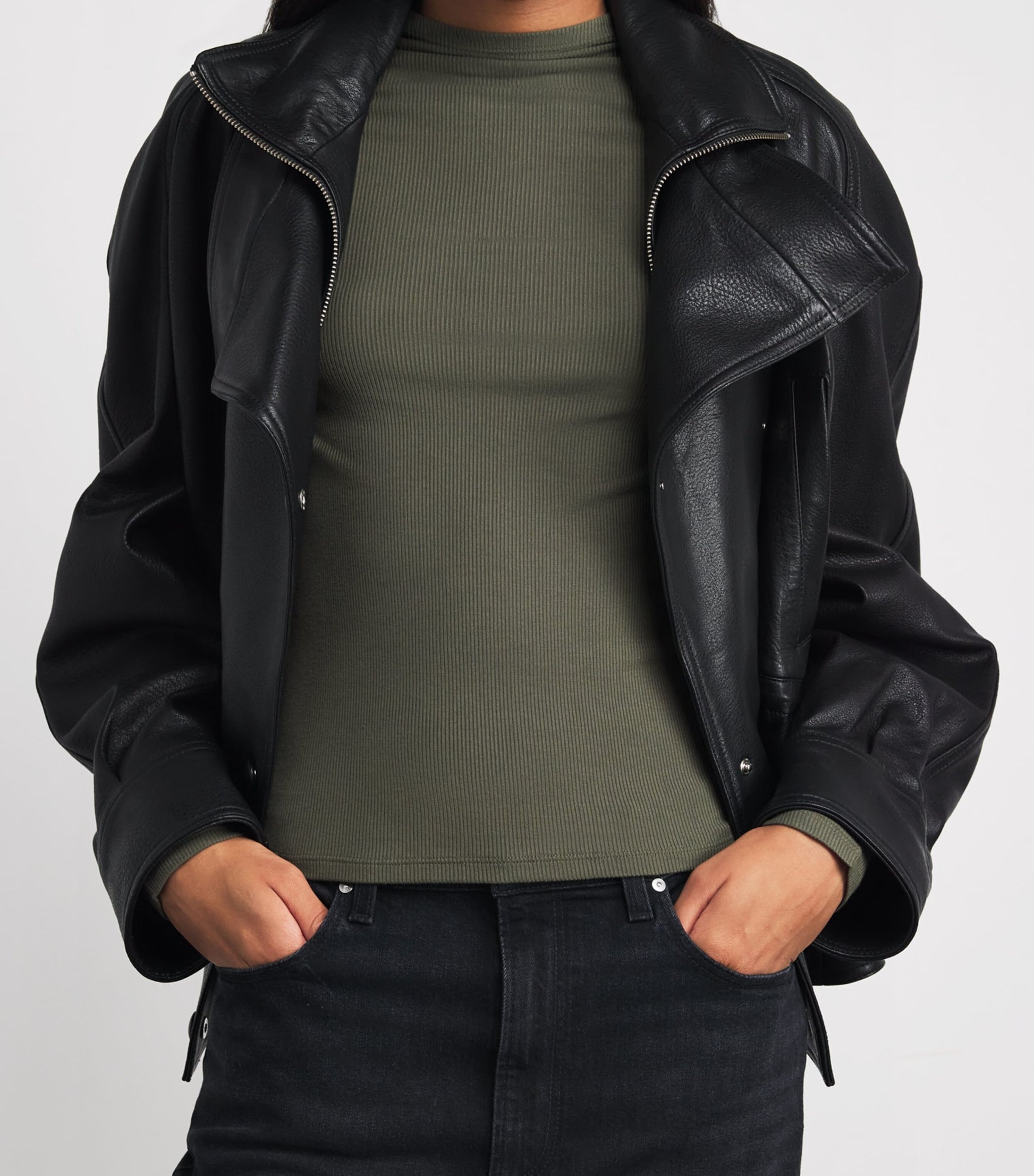 High-Neck Henrietta T-Shirt DARK ARMY