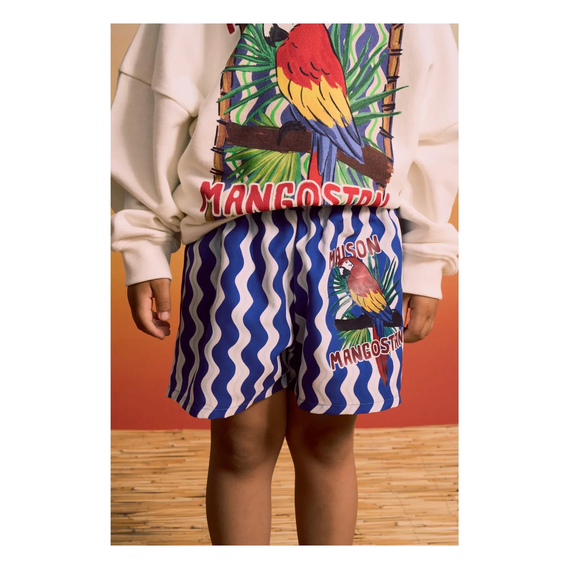 Maison Mangostan - Parrot sweatshirt  | White