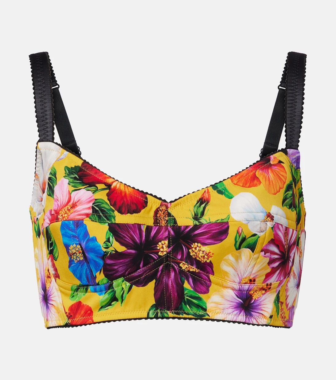 Dolce&Gabbana - Floral silk-blend crop top