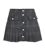 Maje Black Pleated Check Mini Skirt