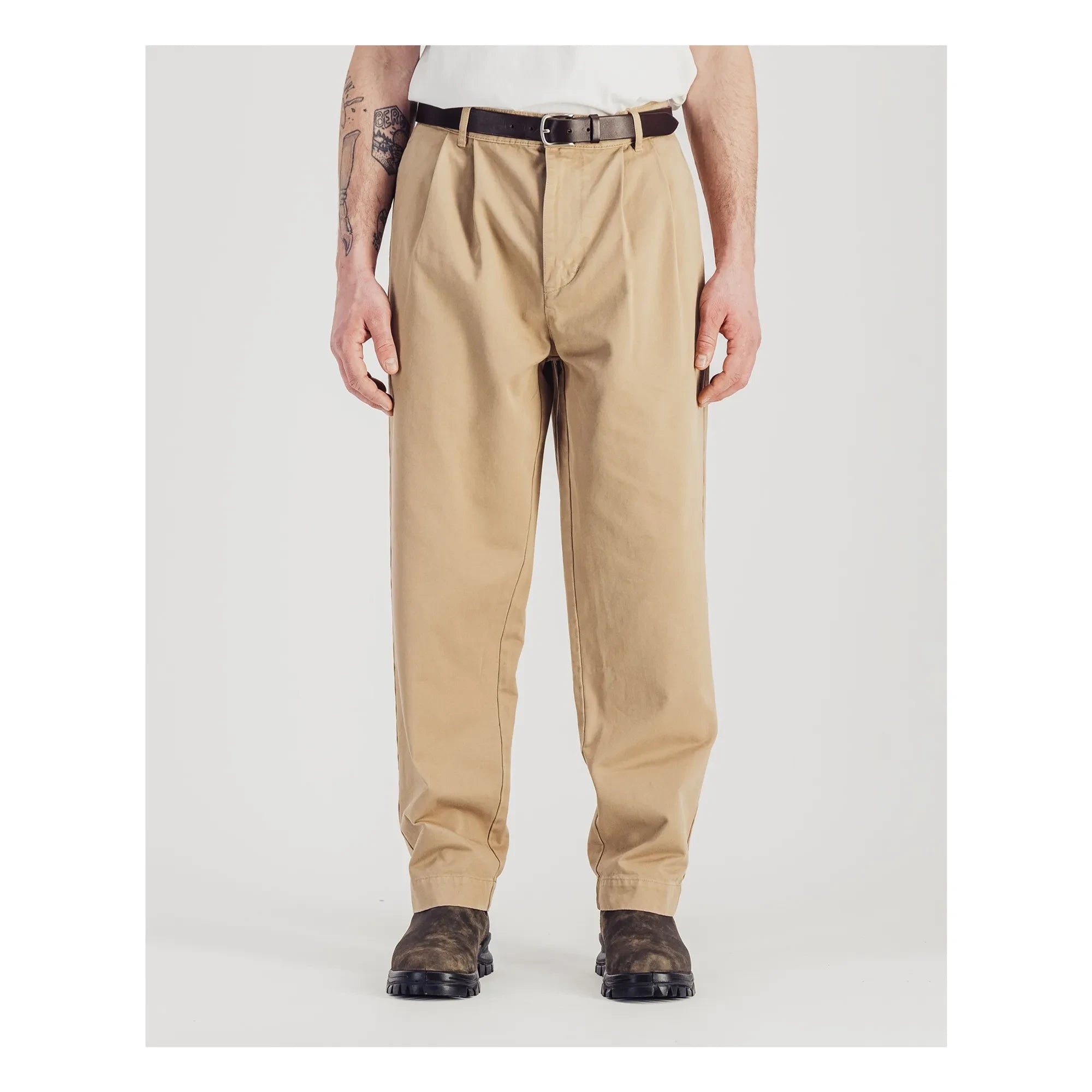 Parages - Double Pleated Twill Pants | Beige