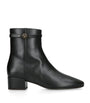 Tod's Black Leather Stivaletto Cuoio Ankle Boots 35