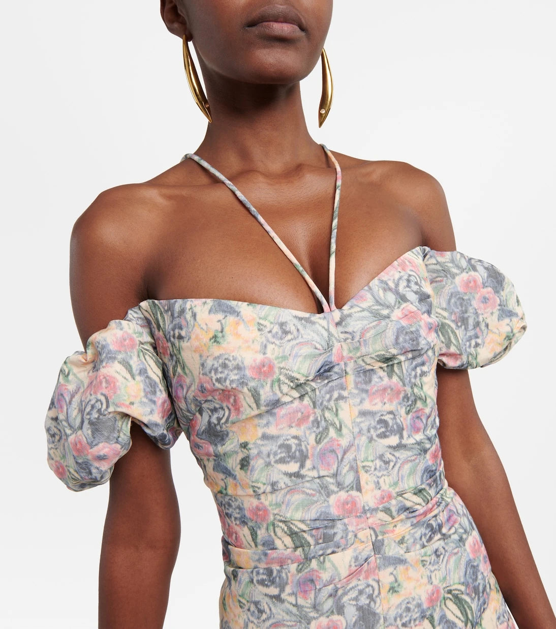 Markarian - Ruched off-shoulder midi dress