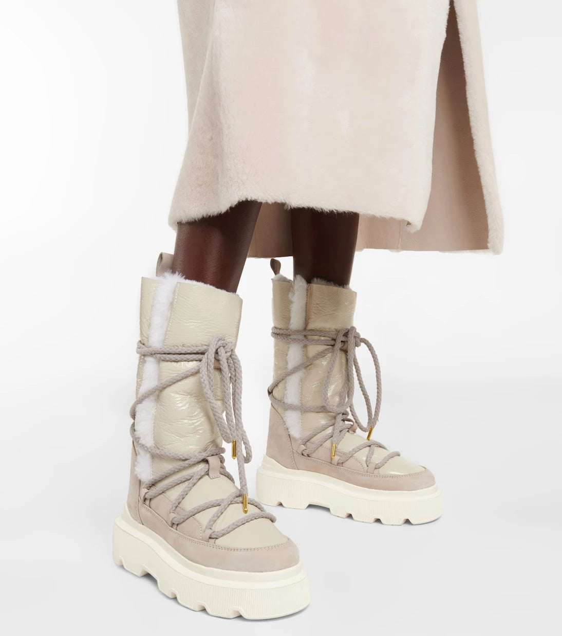 Inuikii - Leather shearling-trimmed snow boots