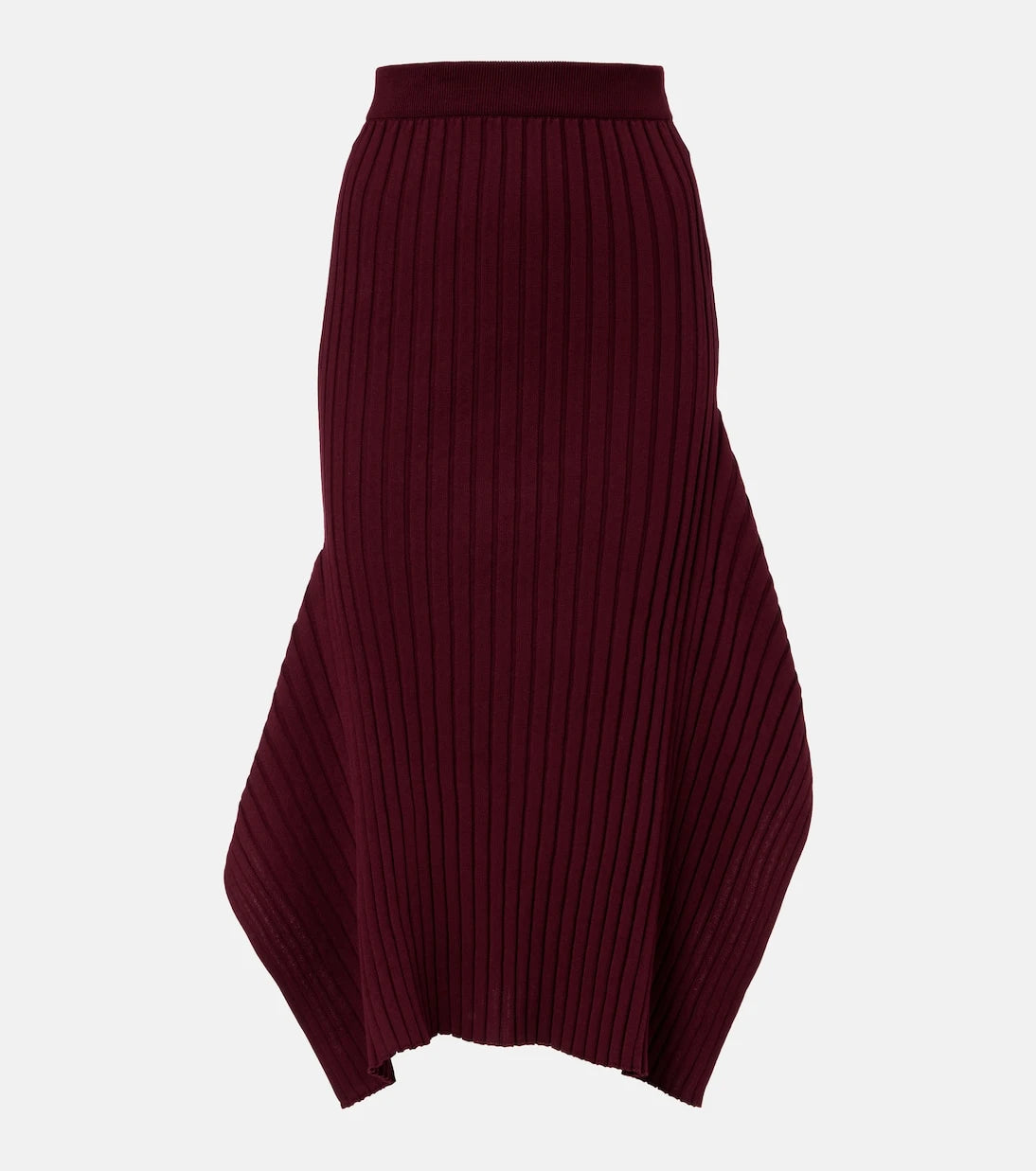 Stella McCartney - Asymmetric ribbed-knit midi skirt